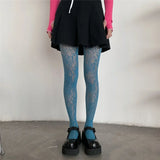 Floral Lace Silk Stockings Fish Net Harajuku Pantyhose