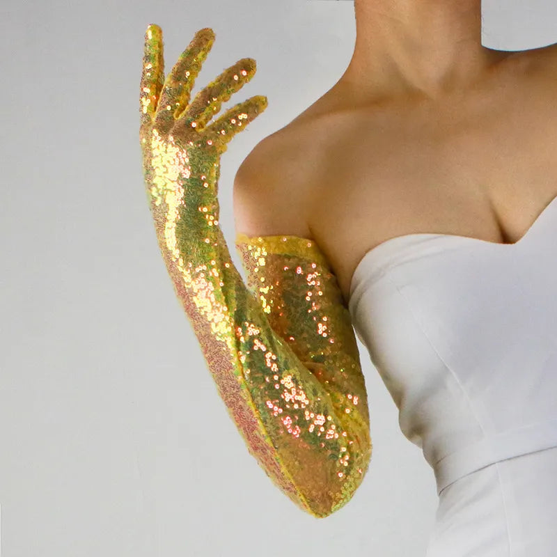 Glitter Gloves 70cm Long Gloves 26 Colours
