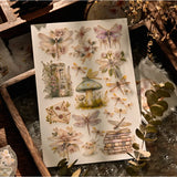 Dragonfly & Mushroom RUB ON Transfer Stickers for Scrapbooking Junk Journal DIY Craft