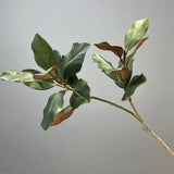 Large Artificial Magnolia Plant Rubber Leaves 2 Forks Simulated Magnolia Tree Branch 110cm Artificial Plants