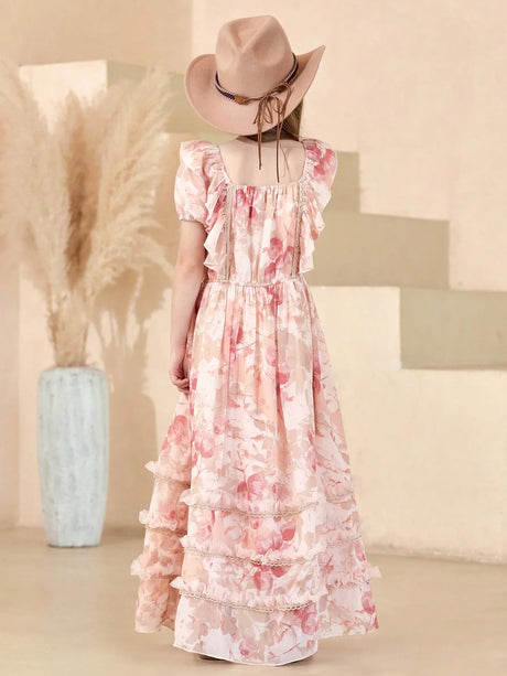 Summer Girl's Photoshoot Worthy Floral Maxi Dress