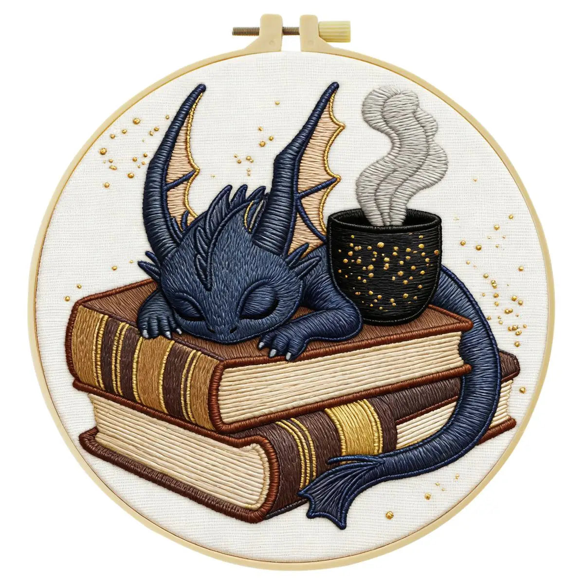 Library Dragon 20X20CM/15X15CM DIY Embroidery Kit for Beginners
