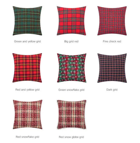 Christmas Plaid Cushion Pillow Covers Plush Pillows for Couch Sofa Living Room Decoration Nordic Home Decor