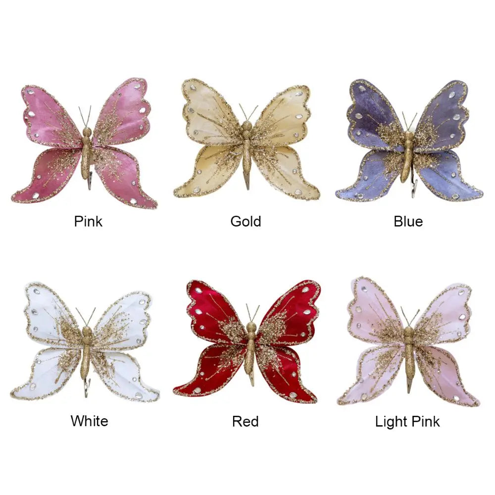 Large Glitter Butterflies Christmas Tree Decorations 25*21cm