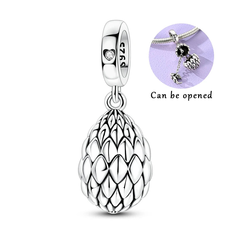 Baby Dragon Egg Openable Charm 925 Sterling Silver