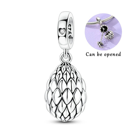 Baby Dragon Egg Openable Charm 925 Sterling Silver