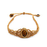 Natural Stone Braided Wax Cord Adjustable Bracelets Rose Quartz Lapis Lazuli Amethyst