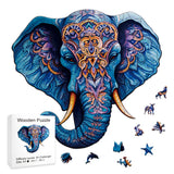Blue Elephant Wooden Jigsaw Puzzle