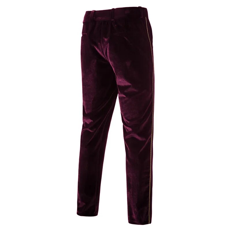 Plush Velvet Suit Two-piece Mens Party Suits Double Breasted Tuxedo Blazers & Pants
