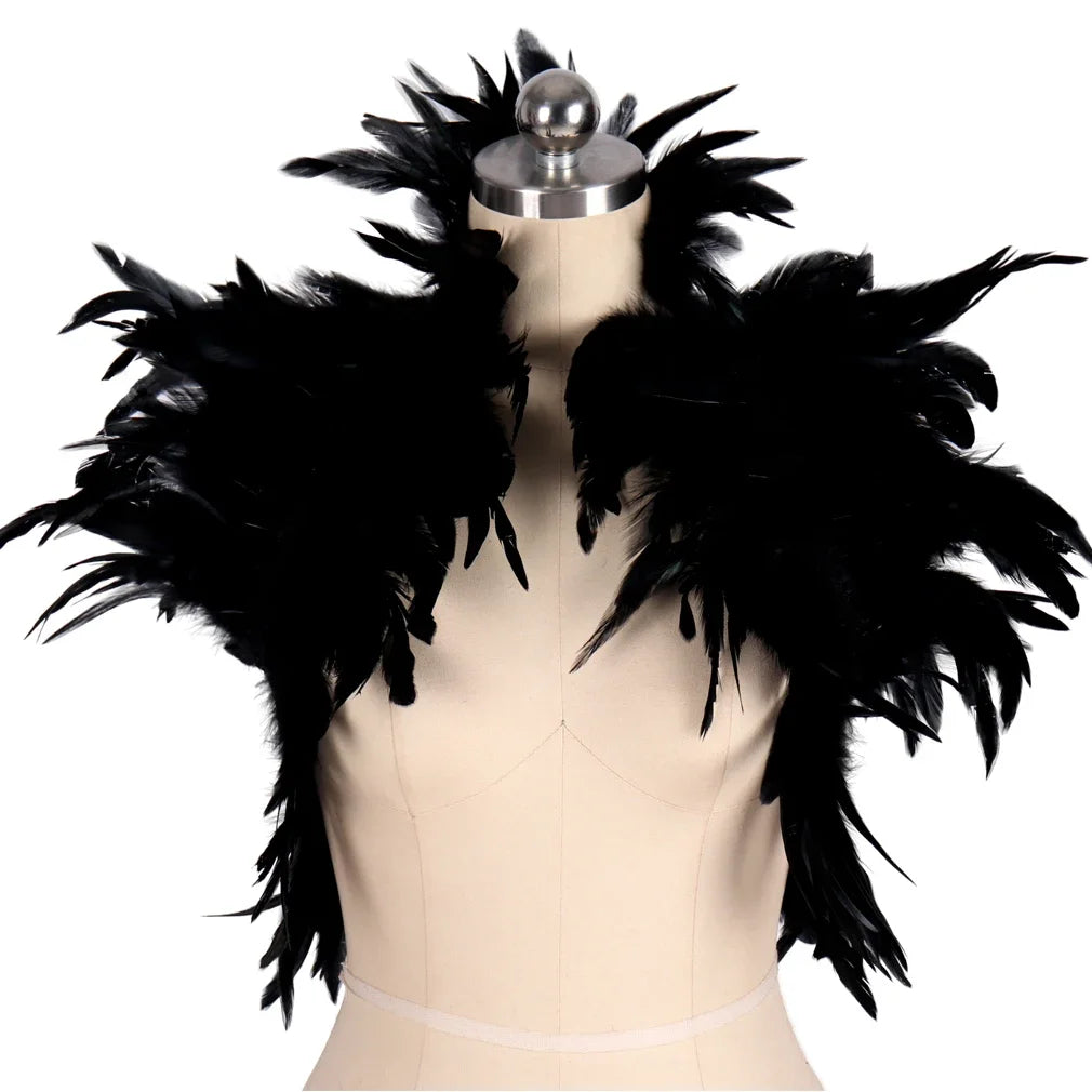 Feather Shoulder Epaulettes Festival Rave Wear