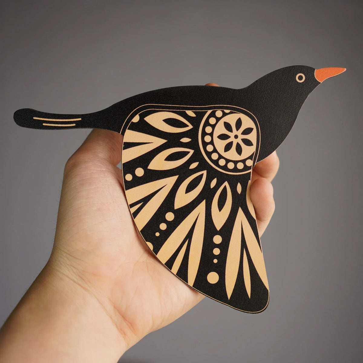 Set of Three Wooden Black Bird Wall Art Decor