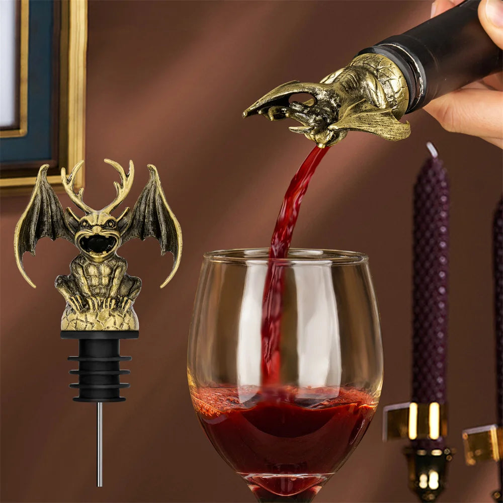 Gargoyle 2-in-1 Wine Pourer and Bottle Stopper Bar Tools Wine Aerators