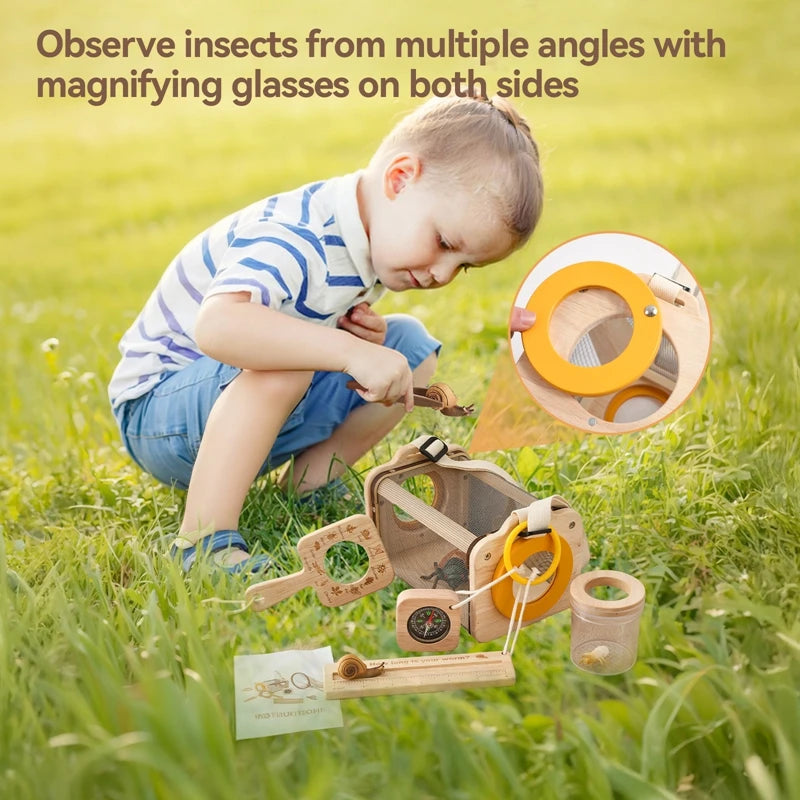 9PCS Outdoor Nature Exploration Kit Kids Insect Observation Box Bug Viewer Catcher Set Educational Toys
