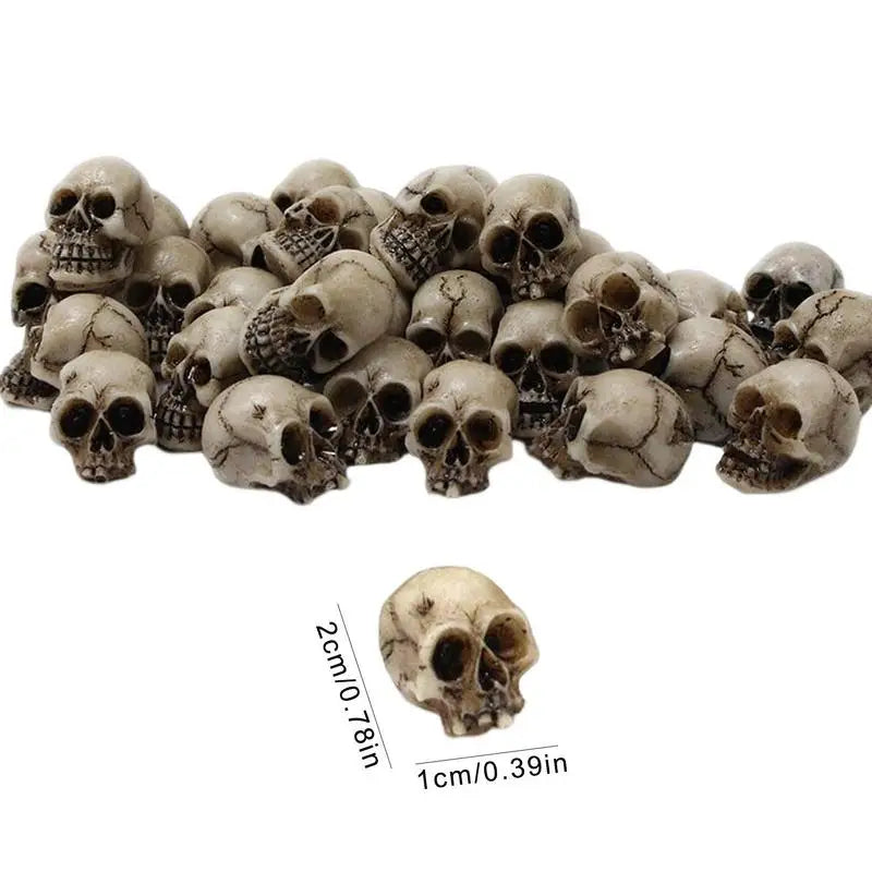 20pcs Mini Skulls Decor Skeleton Heads DIY Halloween Crafts Decoration