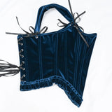 Delphine's Velvet Corset Over Bust Lace Up Boned Bodice 4 Colours