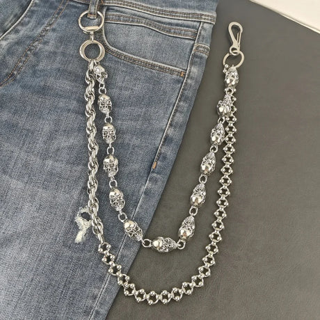 Skull Pocket Punk Wallet Chain Stainless Steel
