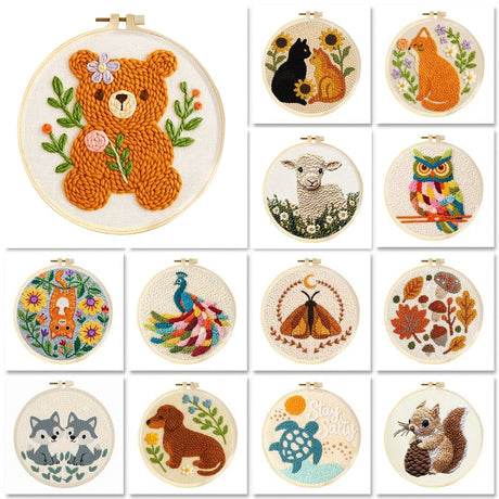 Animals DIY Punch Needle Embroidery Sets For Beginners DIY Craft Kits