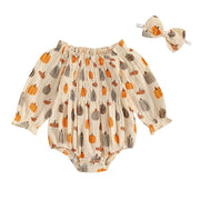 Valentines Day Easter St Patricks Christmas Baby Girls Heart Print Romper with Headband