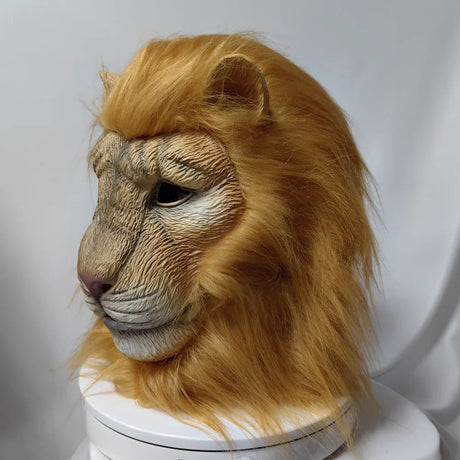 Lion Mask Cosplay Beast White Lion Latex Masks Book Week Halloween Party Costumes Props