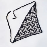 Skulls Bats Spiderwebs Halloween Crochet Headscarves Knitted Cotton Triangle Scarf