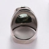 Portal Key to the Fae Realms S925 Sterling Silver Rings Green Crystal Morganite