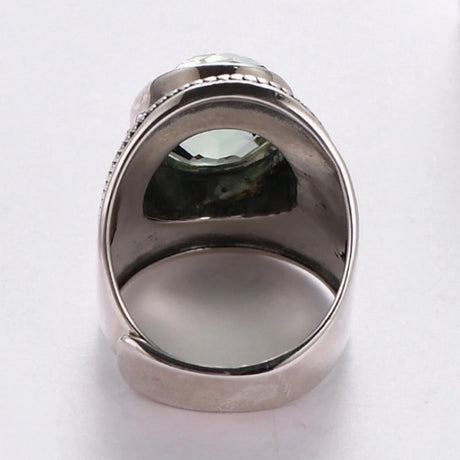 Portal Key to the Fae Realms S925 Sterling Silver Rings Green Crystal Morganite