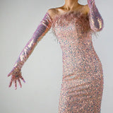 Glitter Gloves 70cm Long Gloves 26 Colours