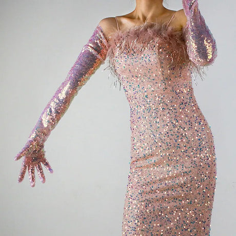 Glitter Gloves 70cm Long Gloves 26 Colours