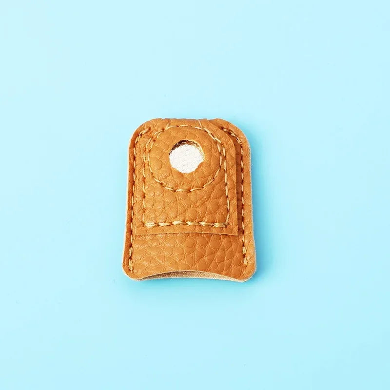 2Pcs Leather Thimble Soft Artificial Sheepskin Needlework Finger Cover Quilting Thimble Sleeve Handmade Sewing Tools