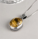 The Eye of Persuasion S925 Sterling Silver Pendant Natural Yellow Crystal