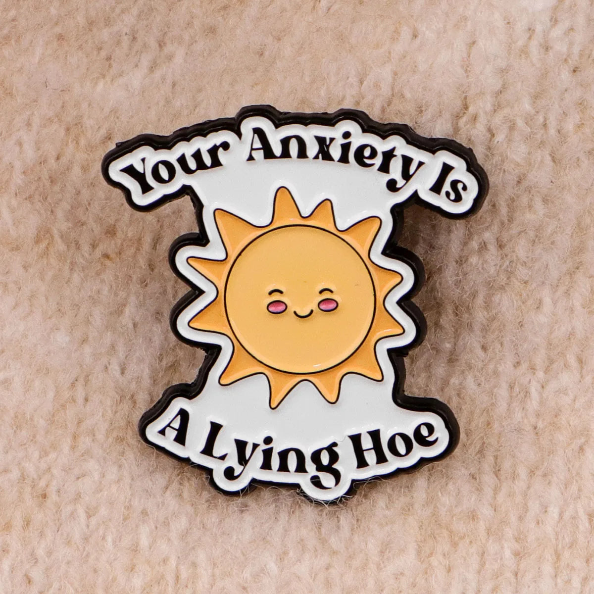 Sun Enamel Pin Anxiety Lapel Pins Badges