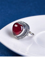 Intuitive Sage S925 Sterling Silver Ring Heart-shaped Corundum