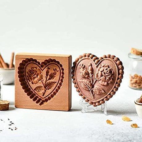 Wooden Shortbread Mould Cookie or Clay Embossing Moulds