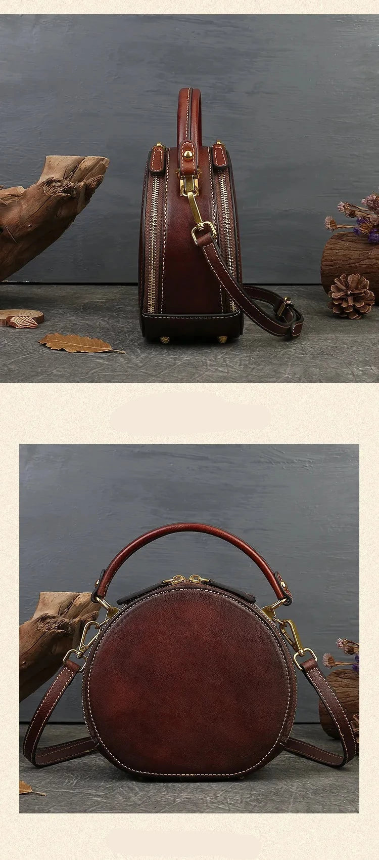 Embossed Rabbit Handbag Genuine Leather