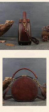 Embossed Rabbit Handbag Genuine Leather