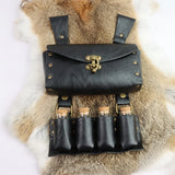 Renaissance Alchemist Leather Belt Medieval Wizard Alchemy Glass Magic Bottle Waist Bag Cosplay Belt
