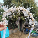 Girls Pearl Flower Wreath Floral Garland Head Hoop