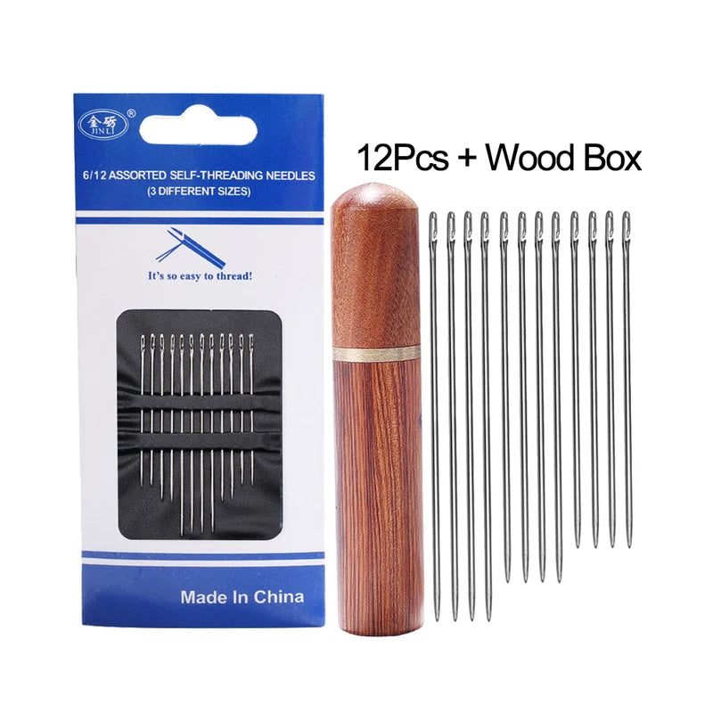Easy Thread Needle Kit Stainless Steel Sewing DIY Tool