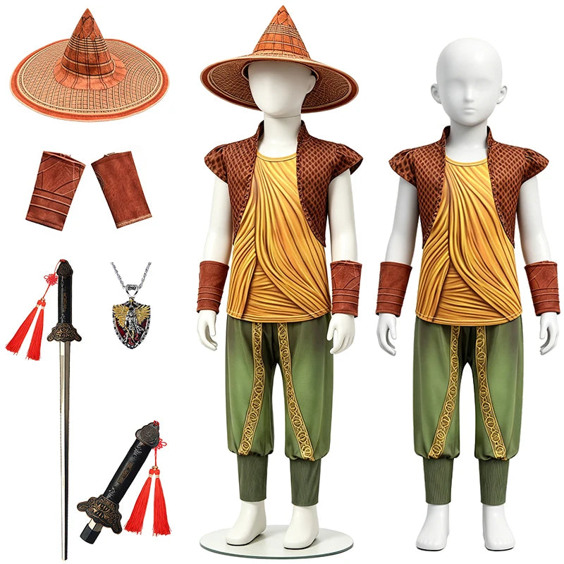 Kids Adventure Hero Raya Warrior Boys Girls Outfits Halloween Cosplay Last Dragon Book Week Children's Costume