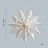 Paper 3D Christmas Tree Lampshade Hanging Snowflake Shape Star Decorative Lampshade Ceiling Pendant 30cm
