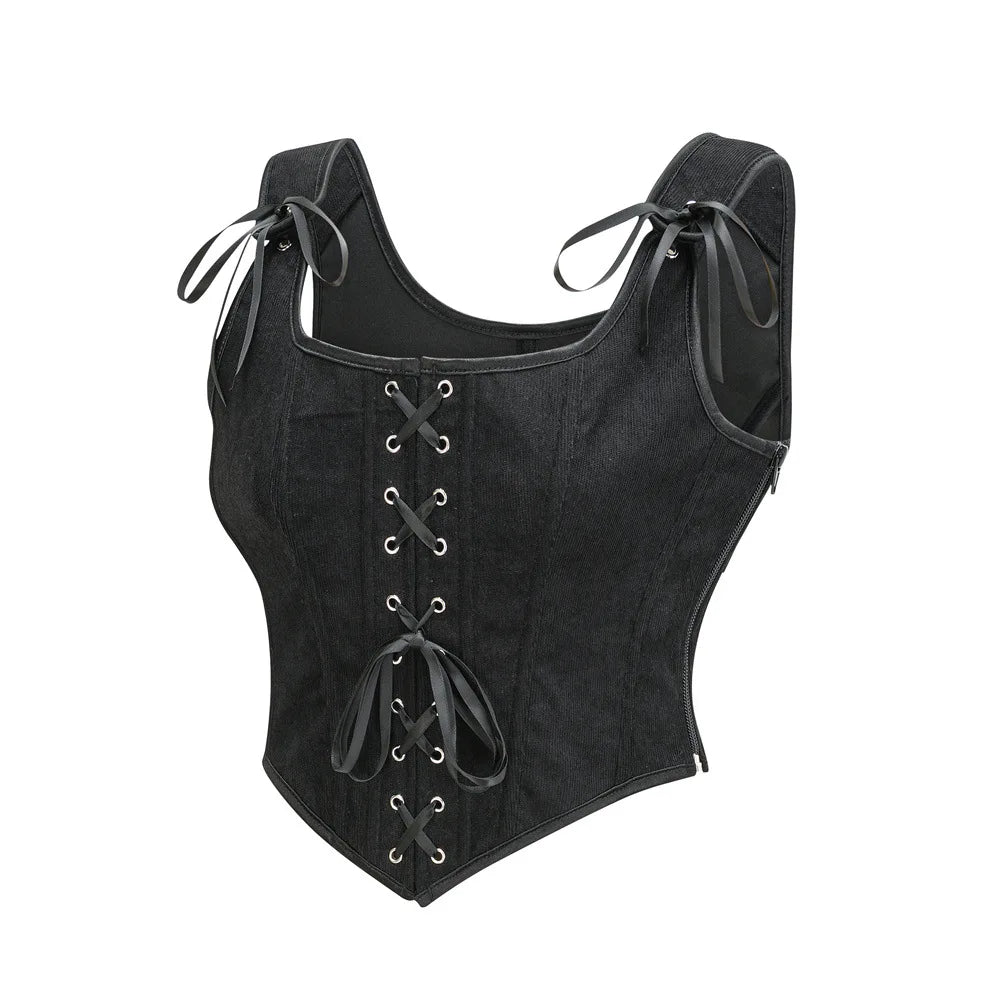 Medieval Renaissance Corset Tops Lace-up Overbust Corselet