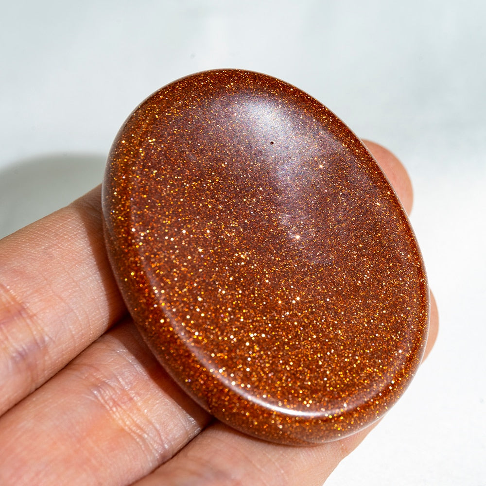 Thumb Pad Worry Stones Crystal Healing Seven Chakra Stones