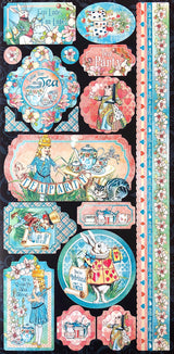 Vintage Alice In Wonderland Theme Scrapbooking Stickers