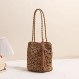 Straw Tassel Shoulder Bags Vacation Beach Bags Boho Travel Tote