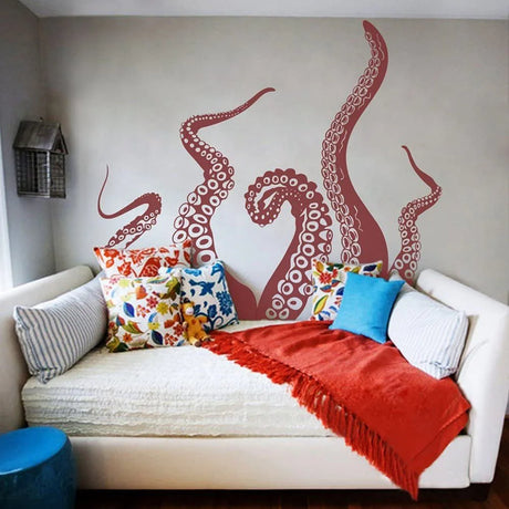 5Pcs Large Octopus Tentacles Wall Decal Sticker