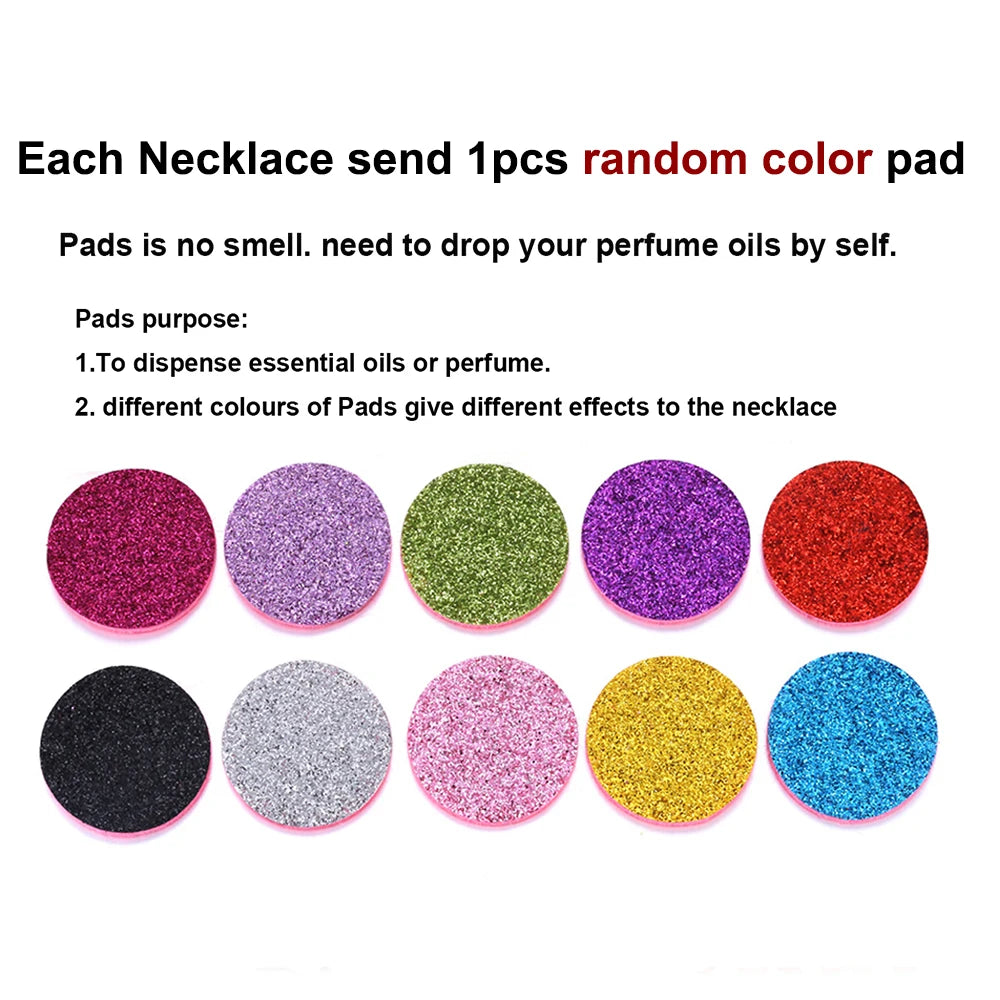 Aromatherapy Locket Necklaces Essential Oil Perfume Aroma Diffuser Necklace