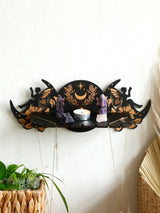 Moon Fairy Flowers Wooden Crystal Floating Shelf Jewellery Display