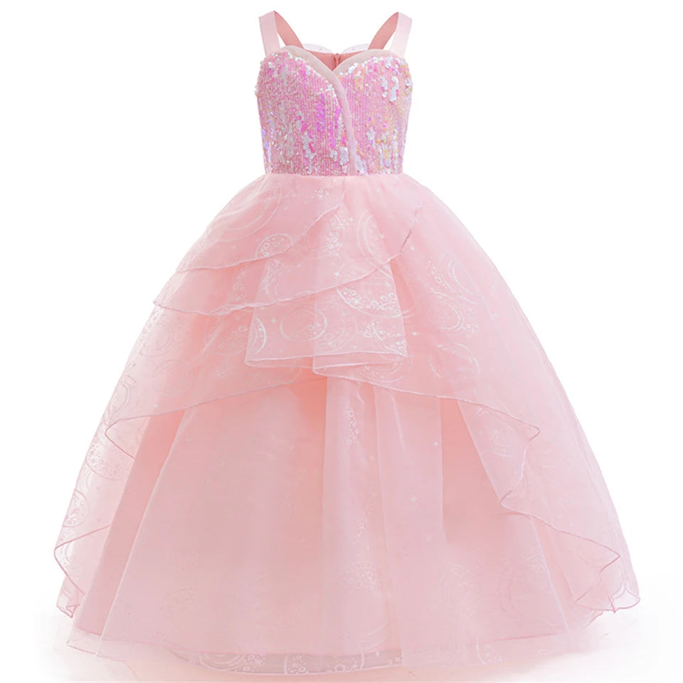 Wicked Glinda and Elphaba Girl's Tiered Costume Dress Sets Witch Halloween Book Week
