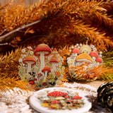 2 Sheet RUB ON Crystal Mushroom Stickers Junk Journal Craft Transfer Stickers DIY Scrapbooking Stickers