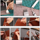 Leather Craft Tools Kit with Carving Tools for Cutting Punching Sewing Carving Stamping